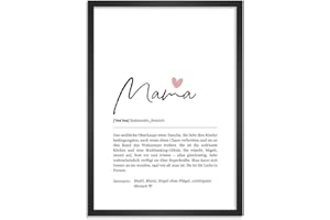 Himmelsflüsterer - Definition Poster & Kunstdrucke | Mama Geschenk | Wandbilder | Geschenke für Mama Geburtstag | Wanddeko Deko Wohnzimmer | Bilder mit Rahmen | DINA A4 mit Rahmen