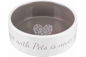 TRIXIE 25053 Napf Pet's Home, Keramik, 0,3 l/ø 12 cm, Creme/Taupe
