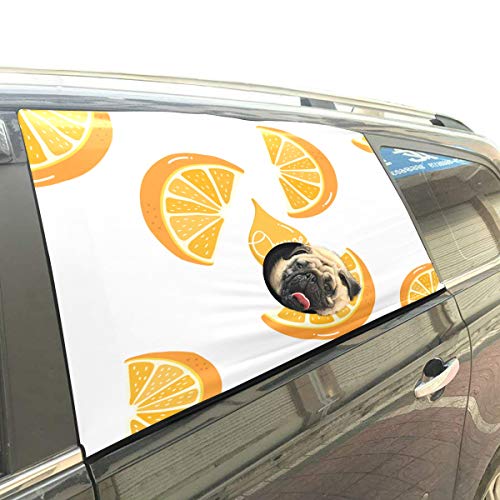 Preisvergleich Produktbild Rtosd Orange Slice Fruit Yummy Faltbarer Hund Sicherheit Auto Gedruckt Fenster Zaun Vorhang Barrieren Beschützer Für Baby Kind Einstellbar Flexible Sonnenschutzabdeckung Universal Fit Für SUV