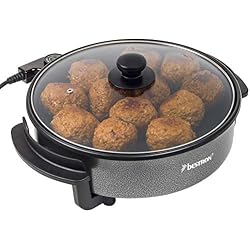 Bestron Poêle électrique multifonctions antiadhésive, 1500 W, Noir