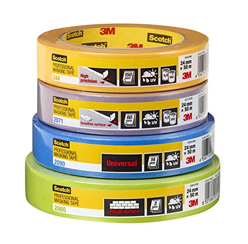 Scotch Super Malerabdeckband, 24 mm x 50 m, Profi-Plus Qualität, grün, PT206024 - 5