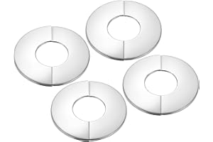 PATIKIL Väggdelad fläns 43 mm (1,7 tum), 4 st rostfritt stål rund självhäftande vapenskolsplatta VVS väggskydd för kök badrum arm rör kran, dekoration