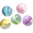 50 Pcs Small Round Capsules, Empty Clear Colored Capsules Twisted Round Balls Vending Gumball Machines Capsules Prize Container Fillable Surprise Ball for Kids Party Favor Prize (Style-A)
