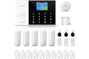 XNY WiFi Allarme Casa Senza Fili Intelligente, 2G Allarme Casa Per La Sicurezza Domestica con Controllo APP, Sensore Finestra Porta, Rilevatore di Movimento, Compatibile con Alexa