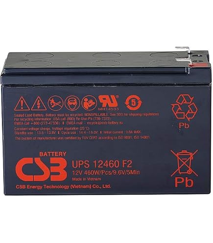 Batería CSB Para SAI APC Back-UPS ES 400 - 12V Plomo-Ácido HR1224WF2F1