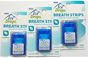 BIG MAN 3 Pack - Ice Drops Breath Strips with Blast of Icy Mint (Sugar Free) by OroLabs