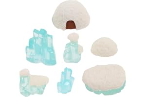 Kisangel Glacier Model Set - 7pcs Mini Igloo Toy Lifelike Ice Houses Models Arctic Figurines Toy For Boys Girls Kids Dollhouse Micro Landscape Decoration