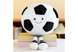 Mineup 25CM Pelota De Fútbol De Peluche, Peluche De Fútbol, Balón Fútbol Peluche, Cojín Suave Y Esponjoso, Decoración del Hogar, Regalo para Los Amantes del Fútbol Y Niños Y Niñas