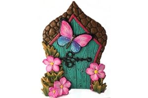 GlitZGlam Puerta de Hadas con Mariposa en Miniatura para Hadas de jardín y gnomos en Miniatura. Un Accesorio para gnomos de césped y Hadas de jardín