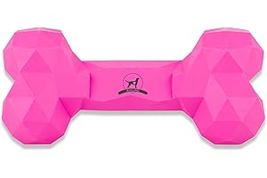 RIOLINO MIT DER PFOTE DIREKT INS HERZ Kauspielzeug für Hunde Kauknochen robust & langlebig: Hundespielzeug gegen Langeweile aus Naturkautschuk für aggressives kauen - befüllbar, robust & gut für die Zahnpflege | Farbe: Hot Pink, Größe: M