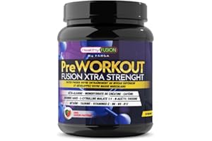 Healthy Fusion Pre Workout Xtra Strength | Pré-Workout Puissant avec Bêta-Alanine, AAKG, L-Arginine, Créatine, Caféine, Taurine | Énergie & Performance | Saveur Pastèque | 300 g