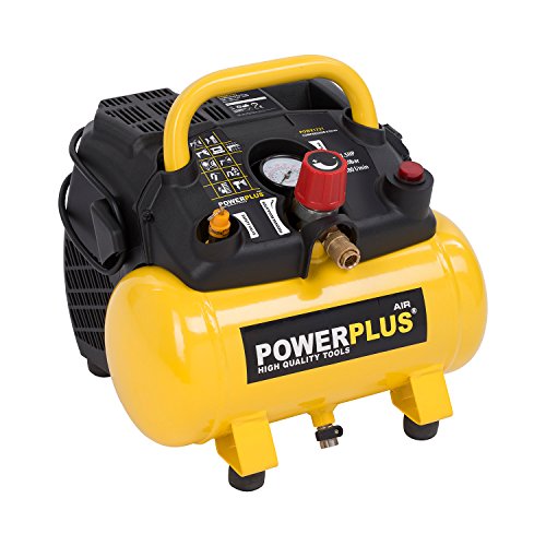 Powerplus kraftvoller Druckluft Kompressor 1.100 Watt Leistung, 1,5 PS, 6 Liter Tank – Art. Nr. POWX1721 - 4