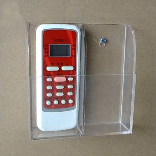 Oriskey Klar Acryl Fernbedienungshalter Fernbedienung Wandhalterung Halter Kasten Behälter Aufbewahrungs Box für TV Klimaanlage Fernbedienungen, 2 Fächer - 5