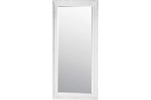 MirrorOutlet Antique Full Length Dressing Ornate Styled White Mirror 5ft7 x 2ft7, Wood, 170x79,LL018