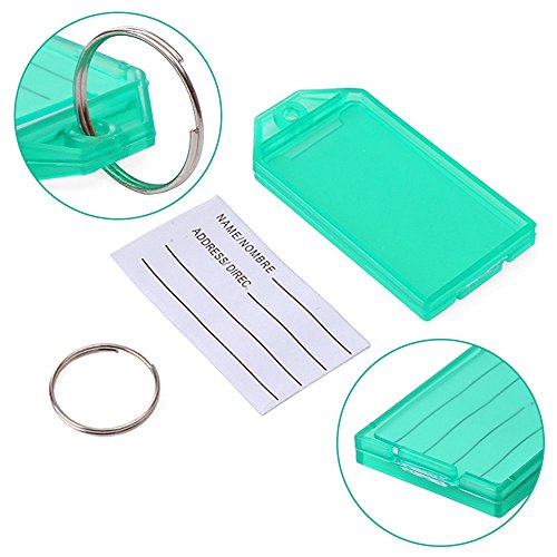 Lictin 70 Schlüsselanhänger, Schlüsselschilder, Kofferanhänger, bunt gemischt, mit auswechselbarem Etikett - 5