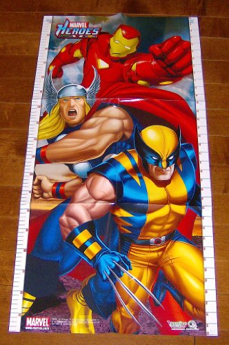 MARVEL HEROES IRON MAN THOR WOLVERINE GROWTH CHART BRAND NEW