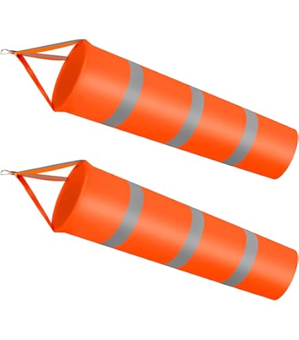 FLAGLY Hoogwaardige luchthuls voor buiten, windrichtingsindicator in rood en wit, 180 x 30 x 15 cm, voor luchtzakmand met een diameter van 30 cm, windindicator