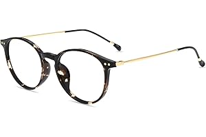 ‎FIRMOO Firmoo Anti Blaulicht Brille, Blaulichtfilter Brille ohne Sehstärke für Damen, Retro Pantobrille Kratzfest Anti Augenmüdigkeit Blaulicht Computer Brille