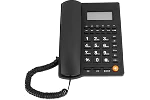TOPIKY Kabelgebundenes Telefon, Festnetztelefon DTMF/FSK Tischtelefon mit doppelter Anruferkennung und LCD-Display für Büro/Privat