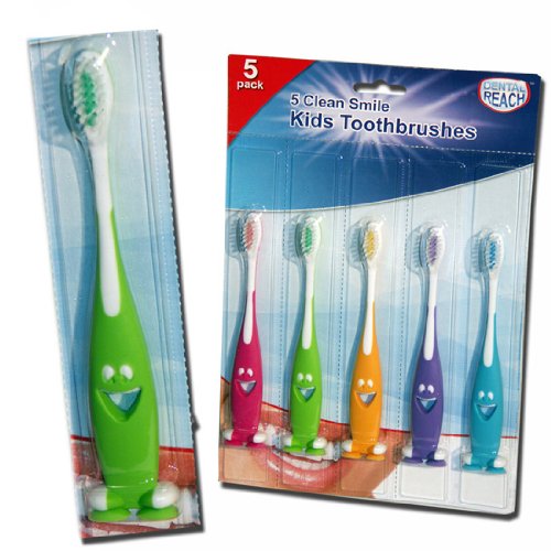 SET 5 KIDS CHILDRENS CLEAN SMILE TOOTHBRUSH TEETH TOOTH CLEANING TOOTHBRUSHES