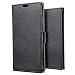 Produktbild HTC U 11 Hülle, JGOO Stilvoll Schlank Flip Folio PU Leder Wallet Hülle Case, Magnetverschluss Anzeigen, Ständerfunktion Cover, mit Kartenfach und Geldtaschen, für HTC U 11 - Schwarz