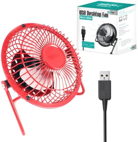 TwitFish - Metallic Portable Fan ** RED ** (Powered by USB)