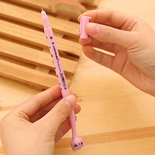 KAIKSO-IN 2pcs Kreatives Briefpapier niedlichen Cartoon-Katze schwarze Gel-Pen Pen - 5