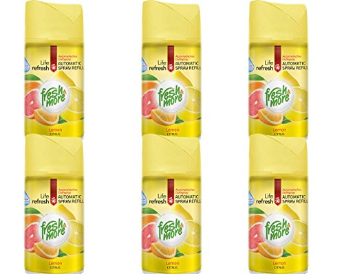 Fresh & More Lot de 6 recharges pour diffuseur automatique Parfum citron 250 ml