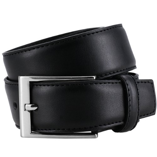 Lindenmann- cinturón de cuero hombre (391 negro, bw 120)