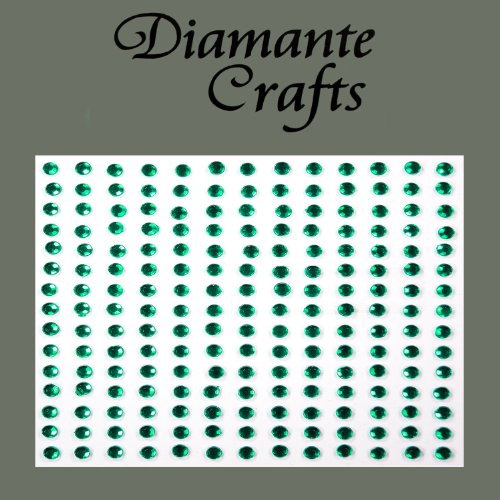 195 x 3mm Dark Green Diamante Self Adhesive Rhinestone Body Vajazzle Gems - created exclusively for Diamante Crafts
