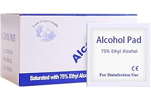 QCWWY Pack of 100 Wet Wipes, Individually Wrapped Alcohol Preparation Pads, Flammable, Keep Away From Fire or Flames, Disinfectant Cotton for Skin Cleansing, Outdoor
