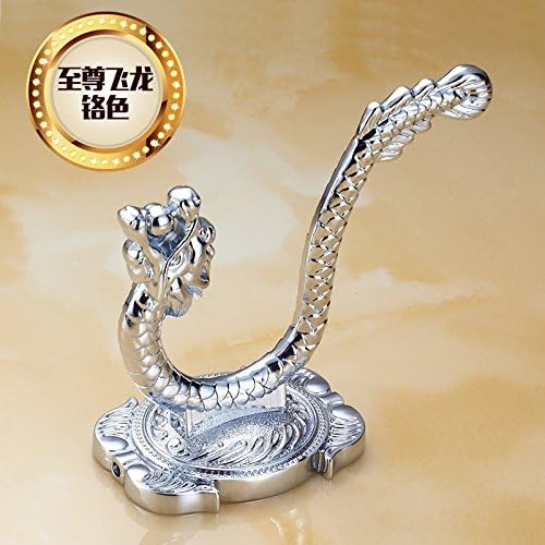 STAZSX European antique hooks coat hooks bathroom single wardrobe hook, 13288-GrandDragon-chrome
