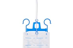 Percha colgador para bolsa orina AARON® | Sujeción para bolsas de orina de 2L o 2000 ml de capacidad. Fabricado en plástico. Pack de 15 unidades.