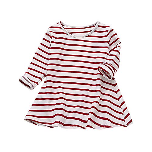 Preisvergleich Produktbild Babykleidung Mädchen Kleider,Sunday Kleinkind Mädchen Gestreift Langarm Kleid T-Shirt Kleid Herbst Winter Kleidung Outfits