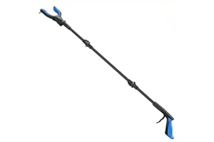 Kekoy Greifer mit Licht, 90° drehbarer Kopf, 81cm Langer Faltbare Greifer für Senioren, Müllsammler Greifer, Aufhebehilfe Greifer, Werkzeug mit Magnetspitzen für die ältere Menschenn, Müllabfuhr