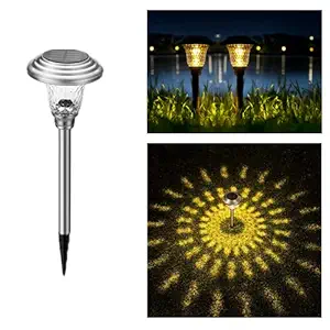 Hardoll LED Solar Pathway Lights for Home Outdoor Garden Waterproof Decoration Warm White(Pack of 1)