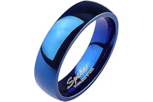 Bungsa Blauer Ring Edelstahl klassisch für Damen & Herren 49-70 (Fingerring Schmuckring Blue Partnerringe Damenring Herrenring Chirurgenstahl Frauen Männer)