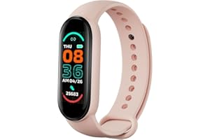 KONADU 2022 Smart Band M6 Pink, Up to 15 Days Battery, Heart Rate Monitoring, Sleep Tracker, Multi-Exercise Fitness Mode, Sleep Counter, Pedometer (Pink,M6)