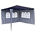 PE-Pavillon Partyzelt mit 2 Seitenteilen für Garten Terrasse Markt Camping Festival als Unterstand und Plane, wasserdicht 3 x 3 m blau