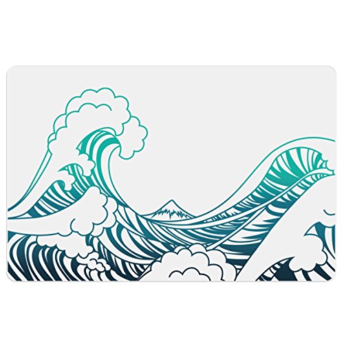 kwmobile Aufkleber Sticker für Apple MacBook Air 13″ (ab Mitte 2011) Skin Folie Voderseite Decal Wellen Design - 3