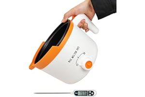 Ksedcon Electric Wax Melting Pot for Candle Making, Candle Wax Melter with Lid, Candle Pouring Pot with Pouring Spout (Orange)