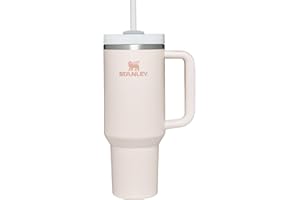 Stanley Quencher H2.0 FlowState vakuumisolierter Becher aus Edelstahl mit Deckel und Trinkhalm, für Wasser, Eistee oder Kaffee, Smoothie und mehr, Rosenquarz