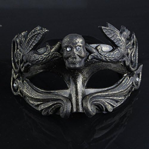 ZAIYI Men Masks Halloween Dancing Masks Halloween Skeleton Horror Mask Personality Half Face Mask ,A-15*9cm