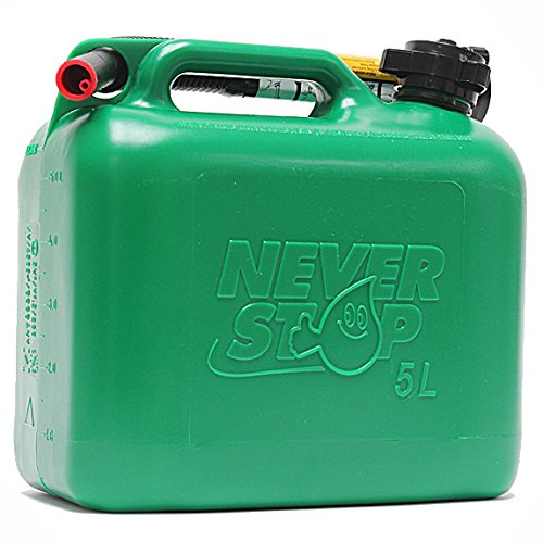 Never Stop Kraftstoffkanister Benzinkanister Reservekanister Kunststoff grün 5 Liter UN Zulassung