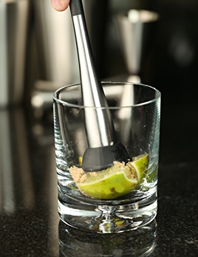 Cocktail Shaker Set | 6 teilig mit zweiteiligem Boston Edelstahl Shaker, Japanischem Barmass, Hawthorne Barsieb, europäischem Barlöffel und modernem Barstössel in gebürstetem Edelstahl von The Elan Collective - 8