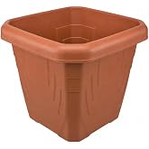 Kare Dış Mekan Saksısı 43x43x40 cm | B&uuml;y&uuml;k Boy Plastik Bah&ccedil;e Saksısı | Balkon, Teras, Bah&ccedil;e ve İ&ccedil; Mekan Dekoratif &Ccedil;i&ccedil;ek Saksı