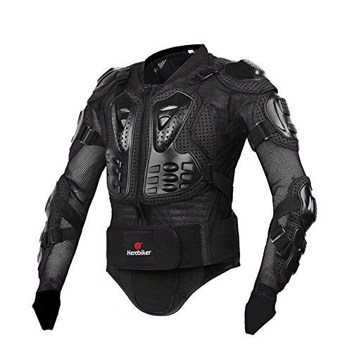 Fastar Chaqueta de Moto,Chaqueta Protectora - Profesional de Motocicleta Protección del Cuerpo Motocross Racing Armadura de Cuerpo Entero Spine Chest (Negro, XXL)