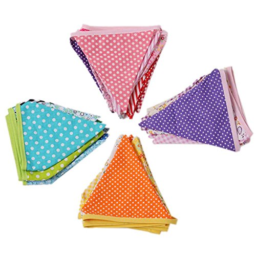HENGSONG 12 Schöne Wimpel Girlande Süße Bunting Wimpelkette Flagge Banner für Weihnachts Hochzeit Geburtstag Party Dekor - 4