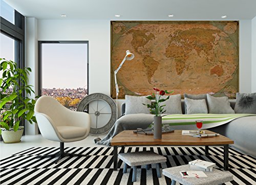 Fototapete Historische Weltkarte Wand-dekoration – Wandbild Retro Poster-Motiv by GREAT ART (210 x 140 cm) - 8