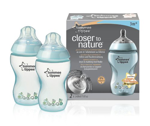 Set of 2 blue bottles 340 ml Tommee Tippee Closer to Nature